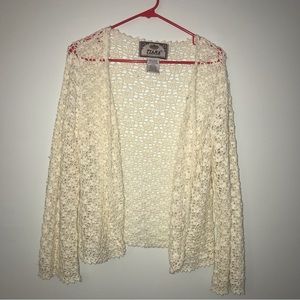 VINTAGE Crochet Sweater by Tiara. Boho. Medium. Color: Cream. Boho. VGUC.